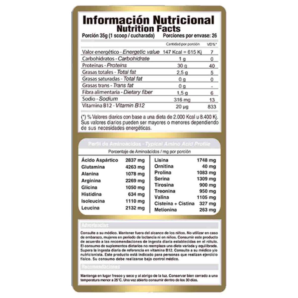 Vegetal Protein 2lb Gold Nutrition
