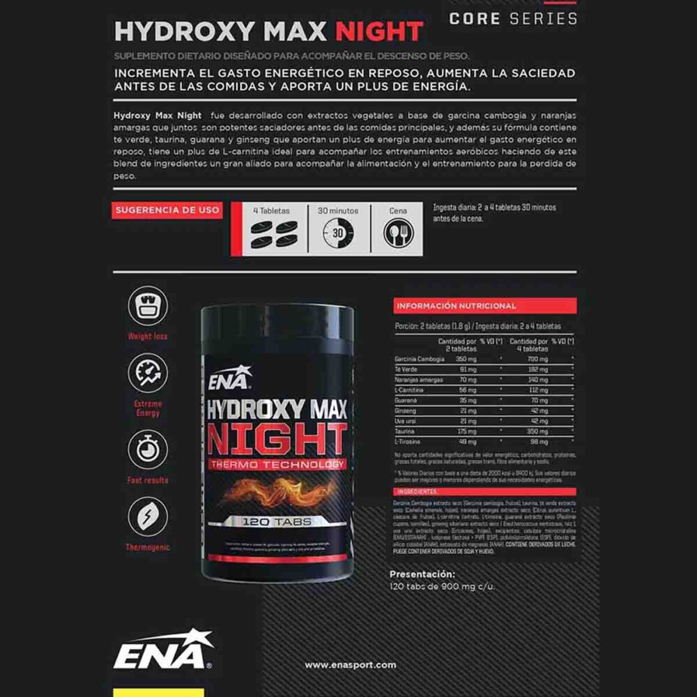 Hydroxy Max Night 120c ENA