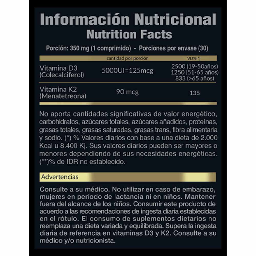 Vitamina K2+D3 30c Gold Nutrition